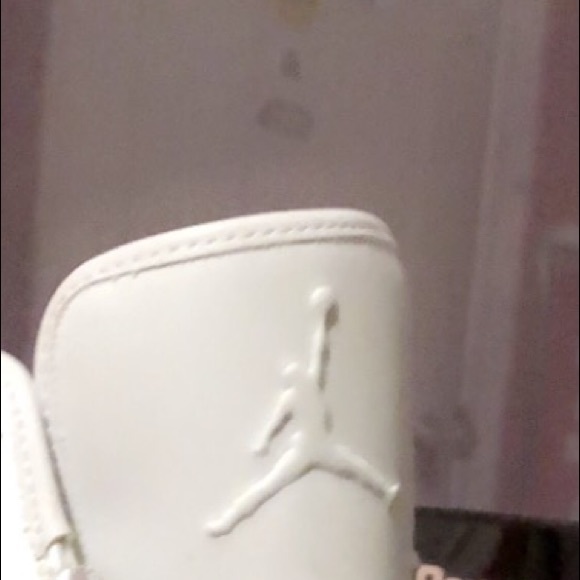 Frost grey X gold flex air Jordan hi top sneakers